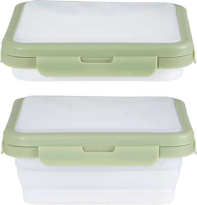 Reusable Silicone Food Storage Container with Lid Avocado Saver, Onion Keeper, Silicone Kitchen Organizers for Fridge