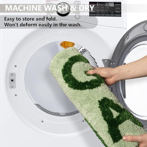 KOEXM Get Naked Bath Mat Sage Green, 16" x 24" Non Slip Microfiber