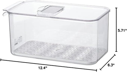 SANNO Vegetable Fruit Containers Fridge Containers,Freezer Produce Saver Refrigerator Organizer Bins with Vented Lids And Drain Tray For Pantry Fridge Freezer Cabinet Kitchen Organization
