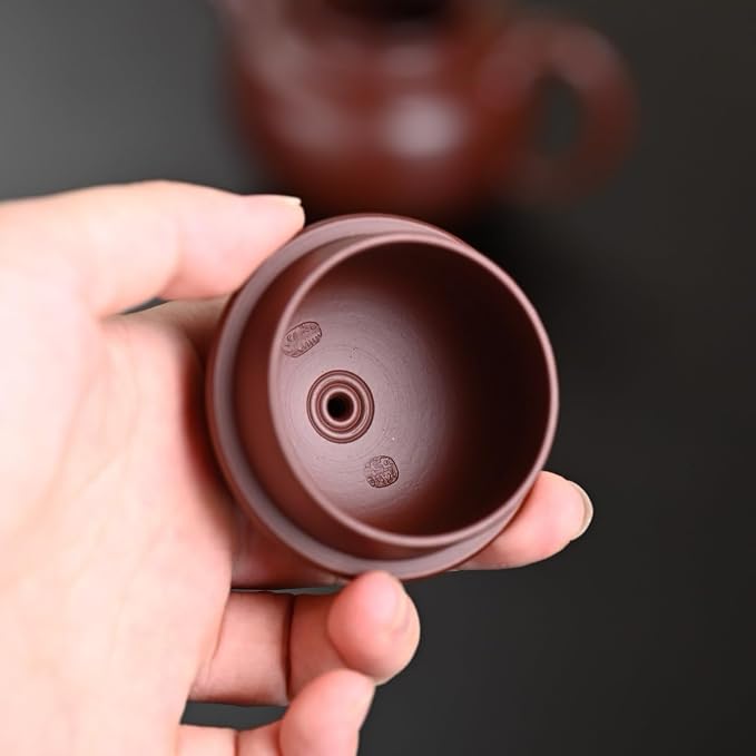 Handmade Purple Clay Teapot Duo Qiu Shape 250ml, Zisha Teapot for Gongfu Tea, Collectible Chinese Teapot for Loose Leaf Tea