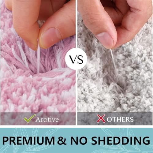 Arotive Microfiber Bathroom Rugs, Shaggy Soft Absorbent Bath Rug, 44x24