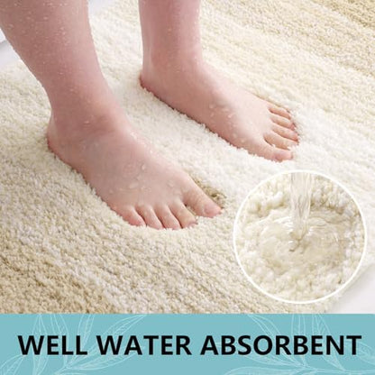 Arotive Microfiber Bathroom Rugs, Shaggy Soft Absorbent Bath Rug, 24x16
