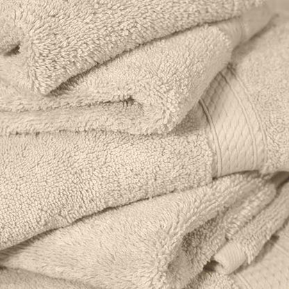 SUPERIOR Egyptian Cotton Ultra Plush & Absorbent, 12 Piece Set, Cream