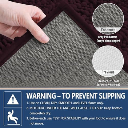 Arotive Bathroom Rugs Mat 24x16, Soft Absorbent Chenille Shaggy Bath Mat