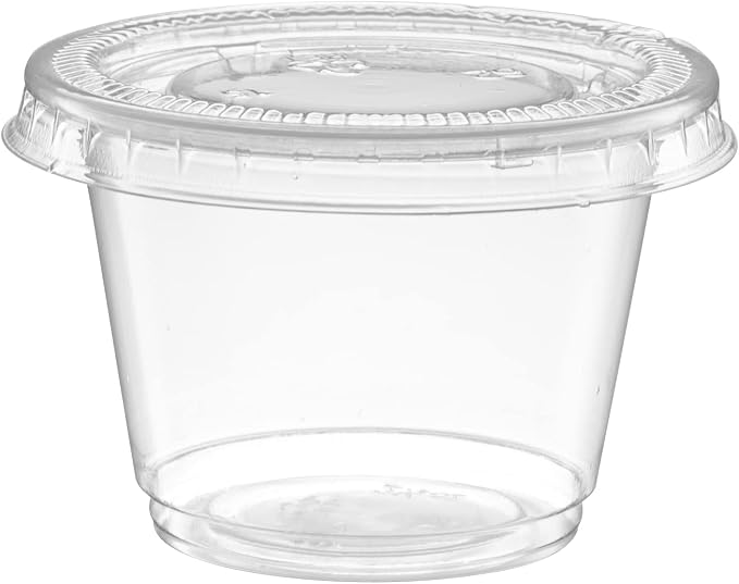 {2.5 oz,200 Sets} Clear Diposable Plastic Portion Cups With Lids, Small Mini Containers For Portion Controll, Jello Shots, Meal Prep, Sauce Cups, Slime, Crafts, Disposable Souffle Cups & Much more