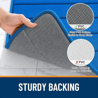 OLANLY Memory Foam Long Bathroom Rugs Runner 44x20, Super Soft Absorbent