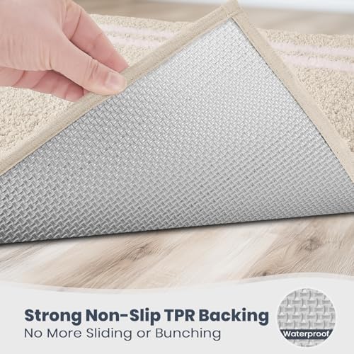 PURRUGS Bathroom Rug, Bath Mat, 30" x 60", Beige