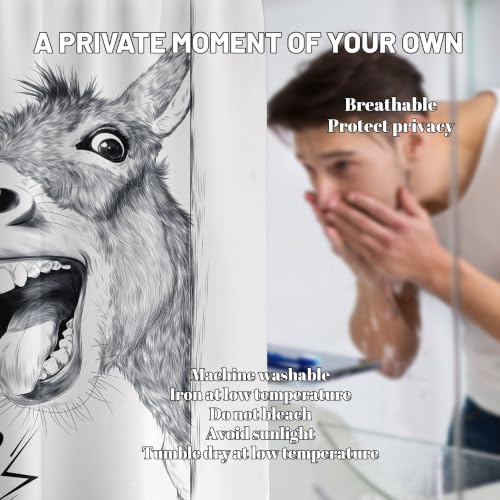 Small Stall Shower Curtain Rv Funny Donkey Cute, 48 x 72 Inchs