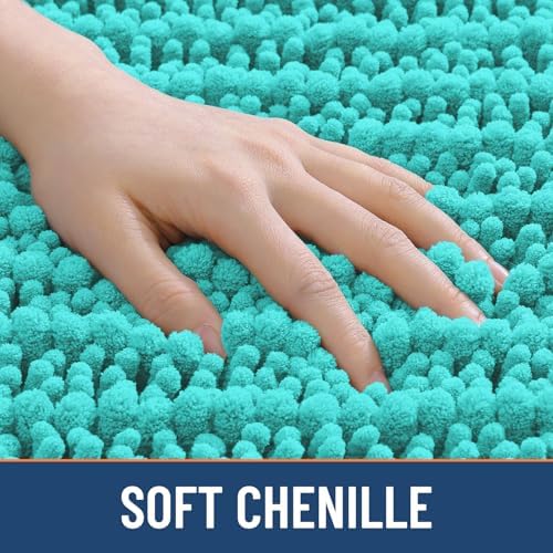 Smiry Bathroom Rugs 30X20, Extra Soft Rubber Backing Chenille Bath Mats