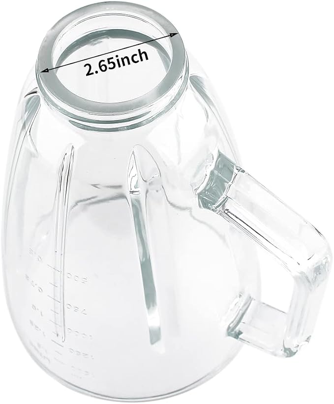 Replacement parts Glass Jar with lid, Compatible with Hamilton Beach Blenders (6cups)