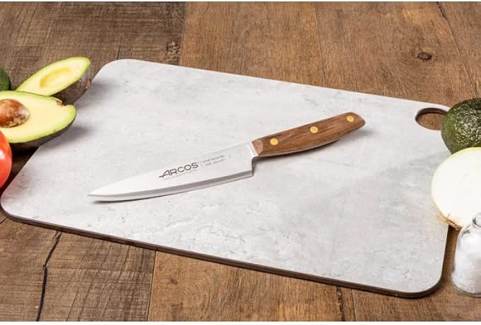 Arcos Kitchen Knife 6 Inch Stainless Steel. Professional Kitchen Knife for Cooking. Ovengkol Wood Handle 100% natural FSC and 160 mm Blade. Series Nordika