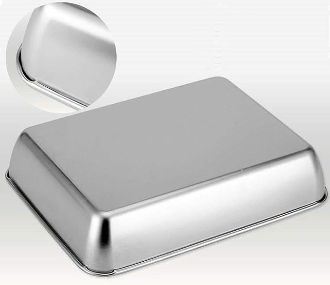 Baking Sheet with Rack Set, Sheet Pan With Rack, Heavy-Duty Stainless Steel Cookie Sheet Baking Pan Tray with Cooling Rack, Non-Toxic Easy to Clean and Dishwasher Safe (14.2x11x2.3 inches)