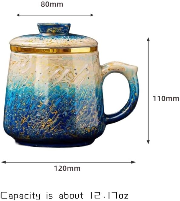 Lacquer Moment Handcrafted One-of-a-Kind Lacquer Cup 360ml (12.2oz) with Removable Infuser Artisan Chinese Lacquerware Luxury Gift for Her Him Mother’s Day Birthday Anniversary (Scarlet Radiance)