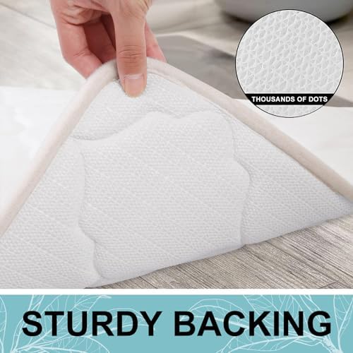 OLANLY Memory Foam Bath Mat Rug 59x24, Ultra Soft Bathroom Rugs, Ivory