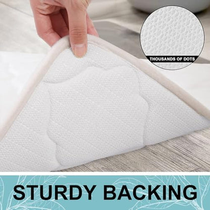 OLANLY Memory Foam Bath Mat Rug 59x24, Ultra Soft Bathroom Rugs, Ivory