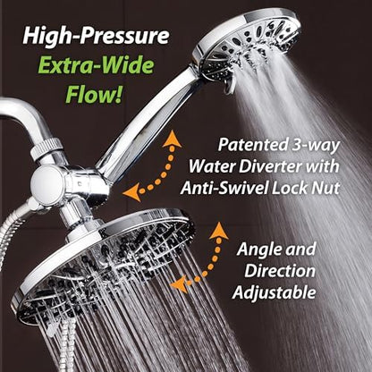 AquaDance 7" Premium High Pressure 3-way Rain & Handheld Shower Head Combo