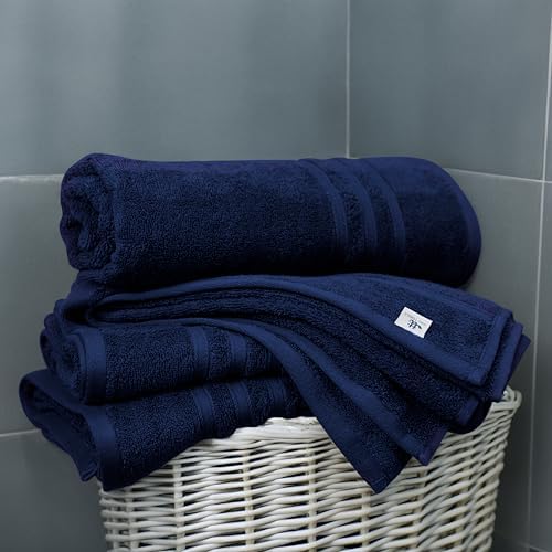 Tens Towels 4 Piece Bath Towels 27x54 Inches, Navy
