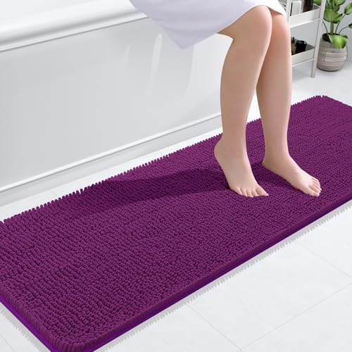 OLANLY Bathroom Runner Rugs 59x20, Extra Soft Absorbent Chenille Bath Rugs
