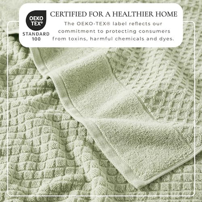 Great Bay Home Oversized Bath Sheets - 100% Cotton 2 Pack 68x35 Extra Large Towel - Absorbent, Durable, Quick-Dry Towels for Bathroom (Pale Green)