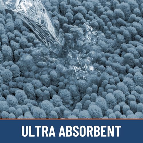 Smiry Bathroom Rugs 32X20, Extra Soft Rubber Backing Chenille Bath Mats