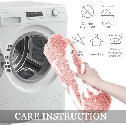 Pink Bathroom Rugs - Funny Bath Mats for Bathroom Non Slip Cute Carpet for Floor Decor Water Absorbent Bath Rugs for Sink Bathtub and Shower Pink 20" x 32"