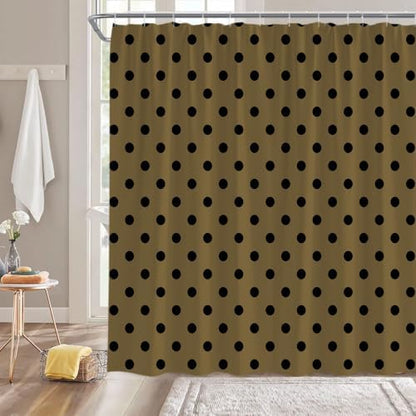 Polka Dot Shower Curtain Bathroom Decor with Hooks,60" Wx70 H