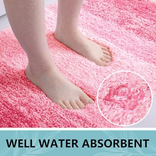 Arotive Microfiber Bathroom Rugs, Shaggy Soft Absorbent Bath Rug, 70x24
