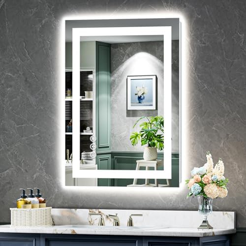 24x32 LED Bathroom Mirror with Lights, Lighted Vanity Mirror