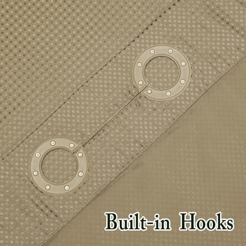 Gibelle No Hook Cloth Beige Shower Curtain with Liner, 72x74