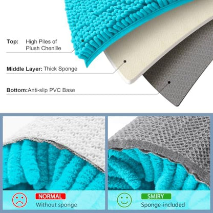 Smiry Bathroom Rugs 24X16, Luxury Chenille Extra Soft Absorbent Bath Mat