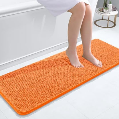 OLANLY Bathroom Runner Rugs 47x17, Extra Soft Absorbent Chenille Bath Rugs