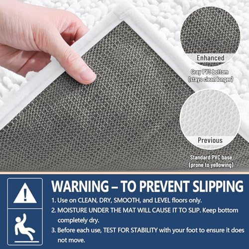 Arotive Bathroom Rugs Mat 34x21, Soft Absorbent Chenille Shaggy Bath Mat