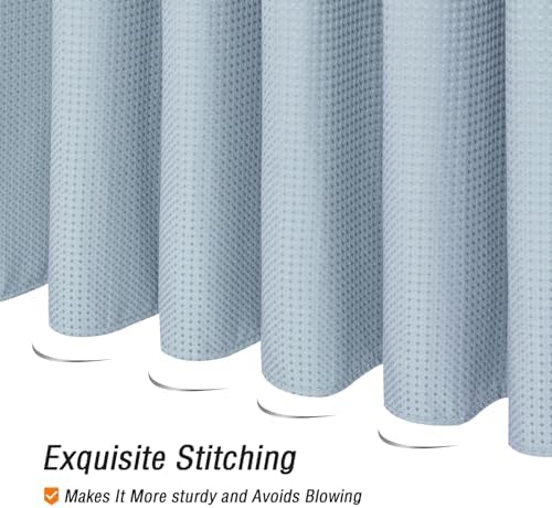 Gibelle Small Stall Fog Blue Fabric Shower Curtain, 36 x 72