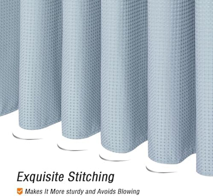Gibelle Small Stall Fog Blue Fabric Shower Curtain, 36 x 72