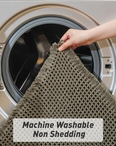 Upgraded Waffle Bath Mat Runner Absorbent Non Slip Bathroom Mat, 2' x 5'