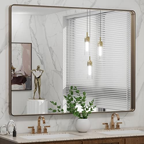 LOAAO 48"X36" Bronze Bathroom Mirror
