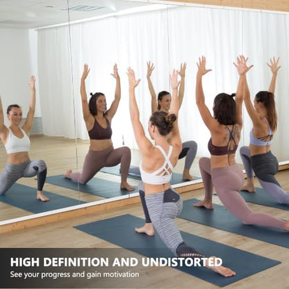 Home Gym Mirror for Wall, 60x25x2PCS Frameless Full Length Mirror, Silver
