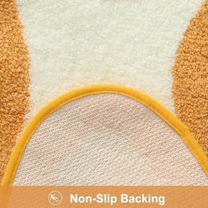 HAOCOO Irregular Shape Bathroom Runner Rug, 18x47 inch Soft Non Slip Orange Gradient Large Bathroom Rugs,Luxury Microfiber Washable Runner Rugs for Bedroom Bathtub Sink Shower