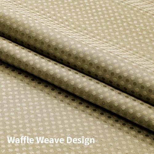 Colorful Star Beige No Hook Waffle Shower Curtain Set, 36" W x 75" L