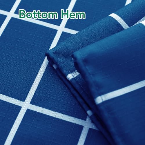 Fabric Farmhouse Shower Curtain-Extra Long Shower Curtains Bathroom Navy