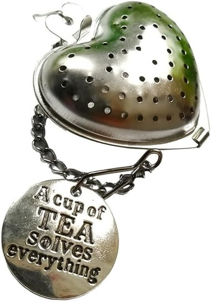 A Cup of Tea Solves Everything Heart Infuser Ball for Brewing Herbal Teas