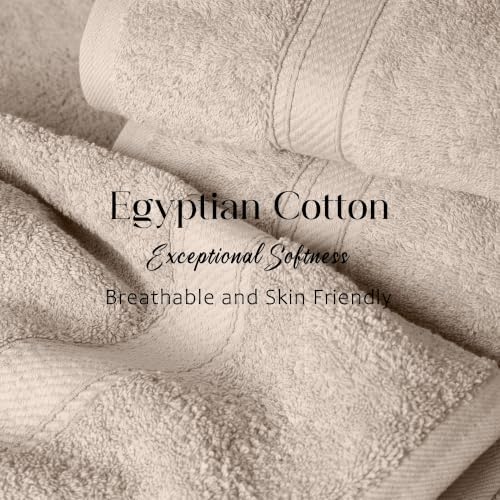 SUPERIOR Egyptian Cotton Ultra Plush & Absorbent, 3 Piece Set, Stone