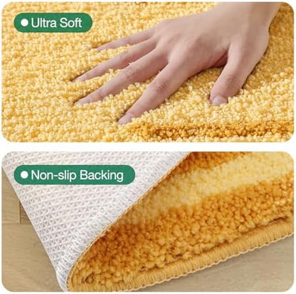 LUMI Floral Bathroom Rug, Absorbent Non Slip Bath Mat, 24"x43"