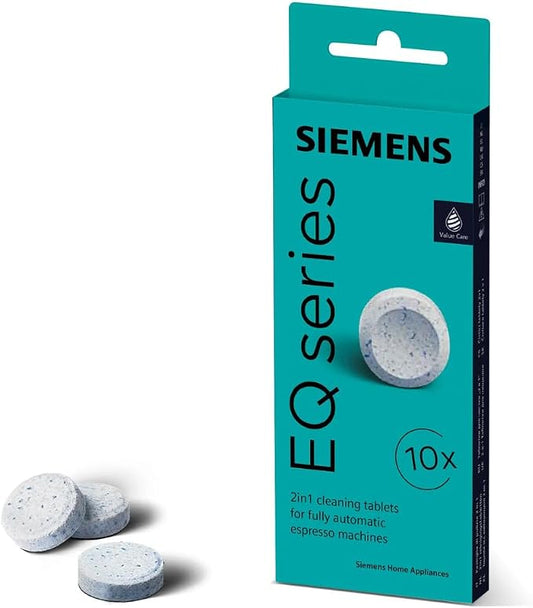 SIEMENS TZ80001B Cleaning Tablets EQ Bean to Cup Coffee Machines, White (Packaging may vary)