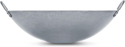 Craft Wok Big 16 Inch Heavy Canton Style Hand Hammered Carbon Steel Wok (Round Bottom) / 731W87