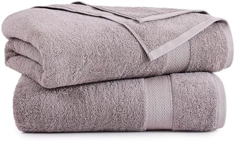 LANE LINEN Bath Sheets Quick Dry 100% Cotton 2 Pack Oversized - Platinum