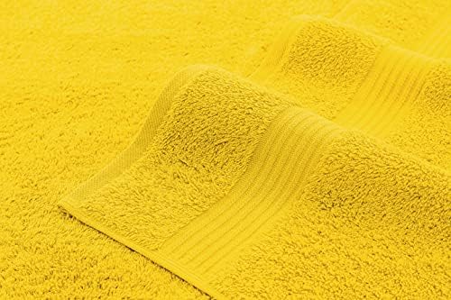 American Veteran Towel, 100% Cotton Turkish 6 Piece Towel Set, Luxury Towels Set of 6 for Bathroom Essentials, 2 Bath Towels 2 Hand Towels 2 Washcloths, Yellow