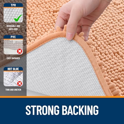 OLANLY Large Bathroom Rugs 70x46, Extra Soft Absorbent Chenille Bath Rugs