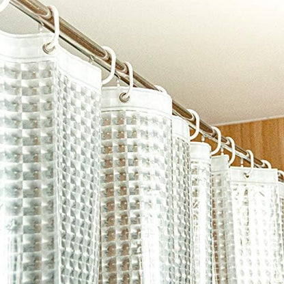 NTBAY EVA Shower Curtain Liner, 72 x 72, 6 Gauge, Clear Checkered
