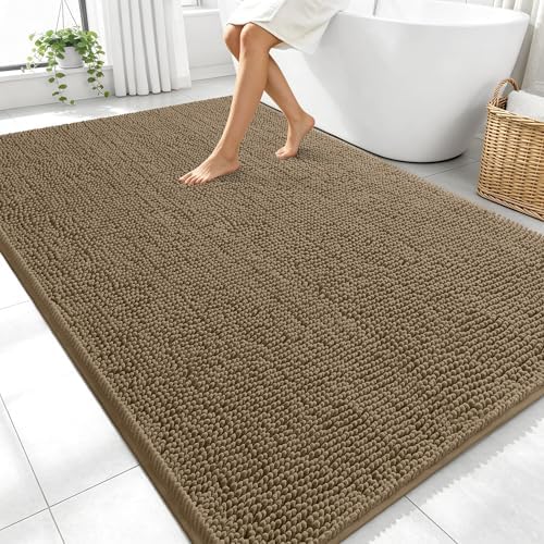 OLANLY Large Bathroom Rugs 70x46, Extra Soft Absorbent Chenille Bath Rugs
